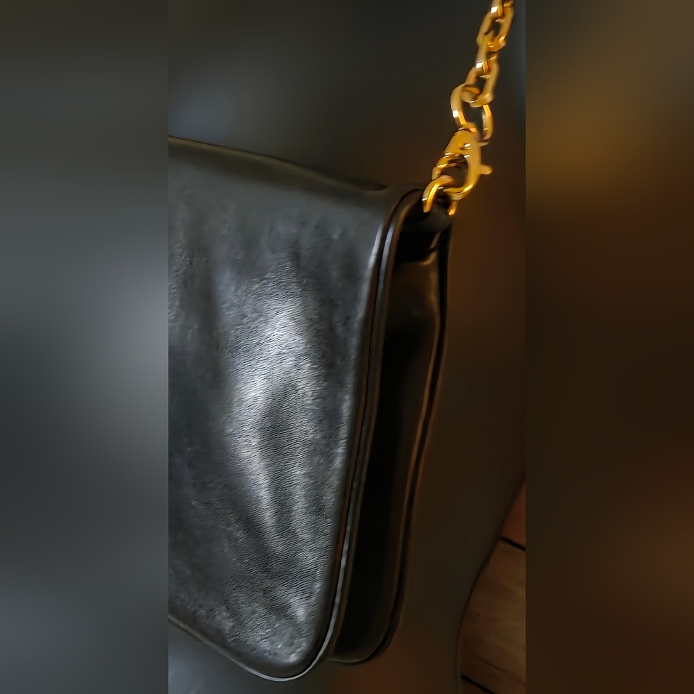 TORY BURCH Black Leather Shoulder/Clutch Bag EUC - Picture 5 of 16
